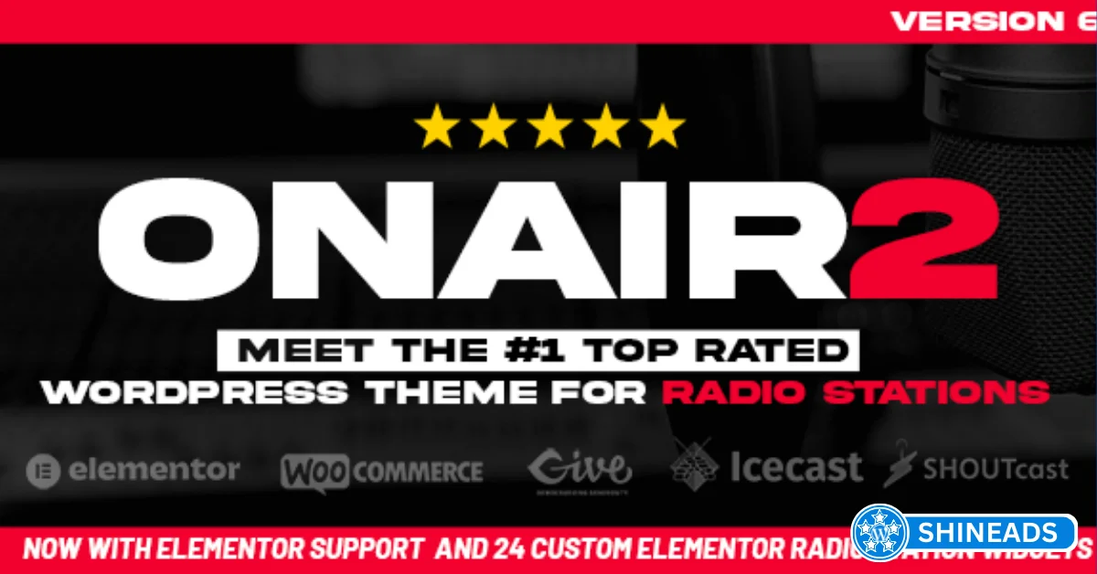 Onair2 Radio Station WordPress Theme With Non-Stop Music Player Free Download v6.0