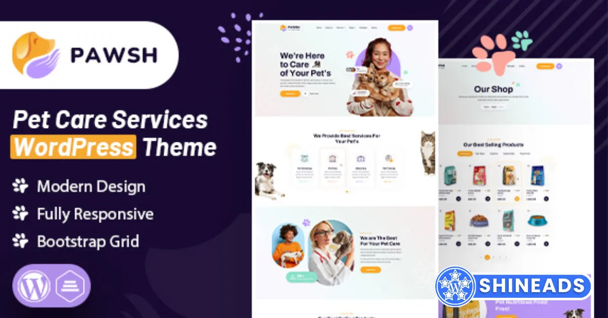 Pawsh | Pet Care Services WordPress Theme Free Download v1.1