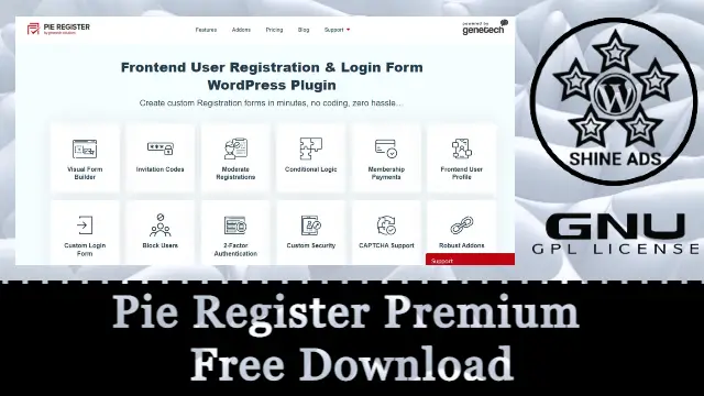 Pie Register Premium Free Download v3.8.3.7