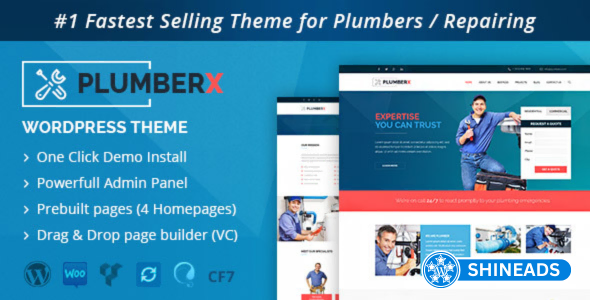 Plumber Theme – Construction and Repairing WordPress Theme Free Download v10.4