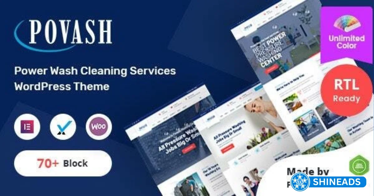 Povash | Power Wash WordPress Theme + RTL version Free Download 3.2