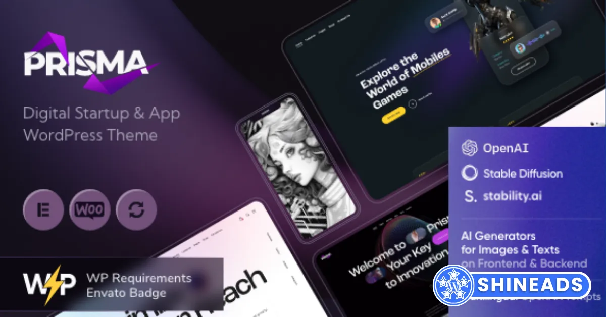 Prisma – Digital Startup & App WordPress Theme + AI Free Download v1.17