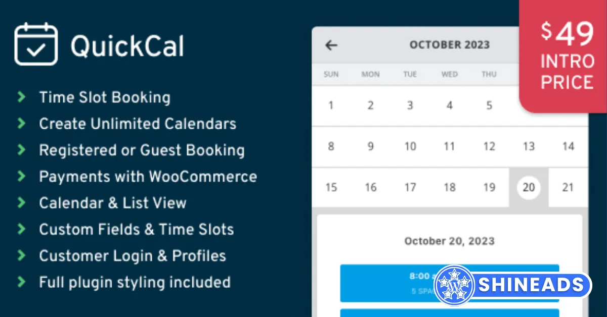 QuickCal – Appointment Booking Calendar for WordPress Free Download v1.0.20