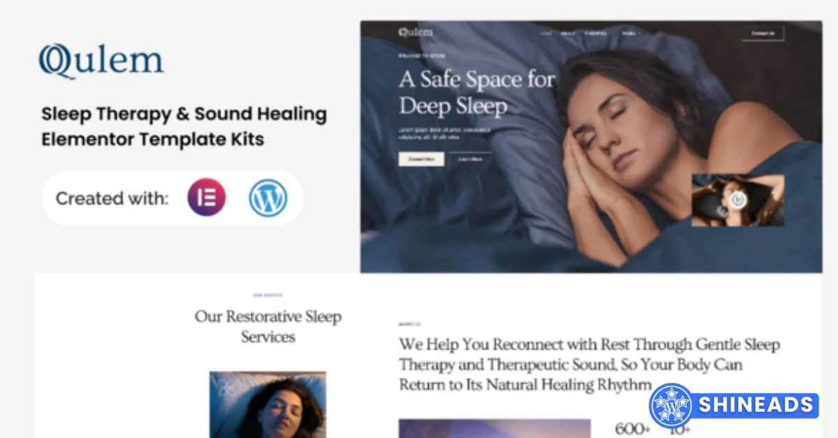 Qulem – Sleep Therapy & Sound Healing Elementor Template Kits Free Download v1.0