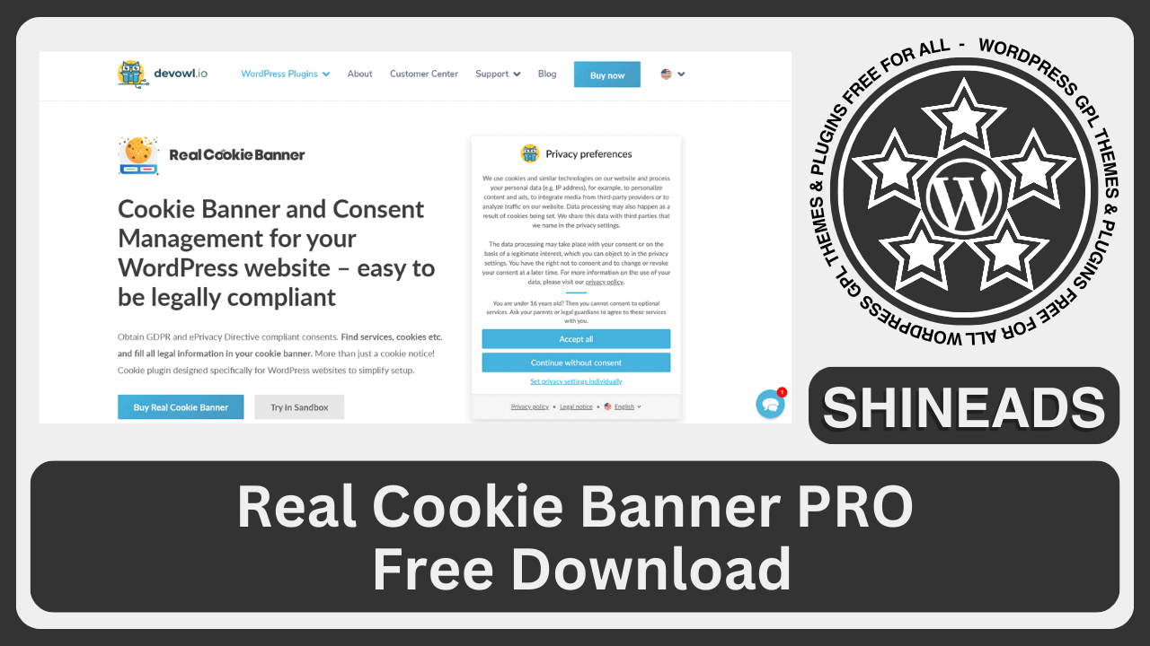 Real Cookie Banner PRO  Free Download v5.2.25