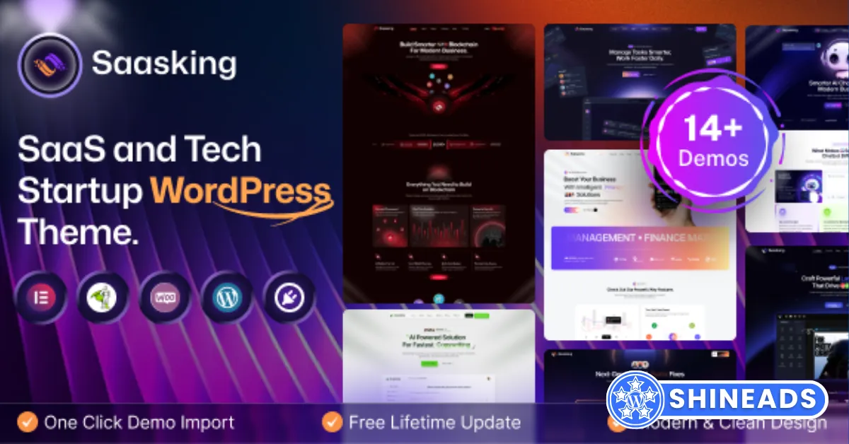 Saasking – SaaS & Tech Startup WordPress Theme Free Download v1.0.1