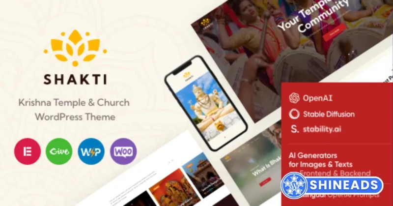 Shakti – Ashram & Religion Krishna Temple WordPress Theme Free Download 1.22.0