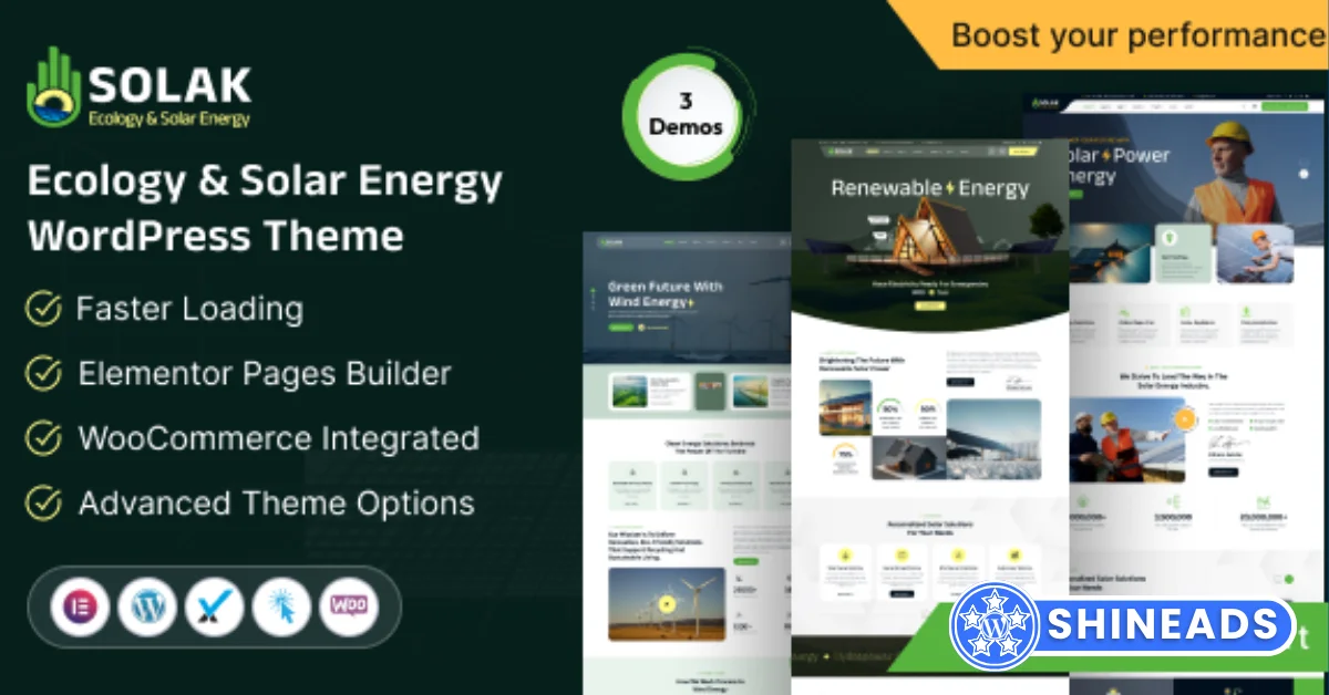 Solak – Ecology & Solar Energy WordPress Theme  Free Download v1.0.0