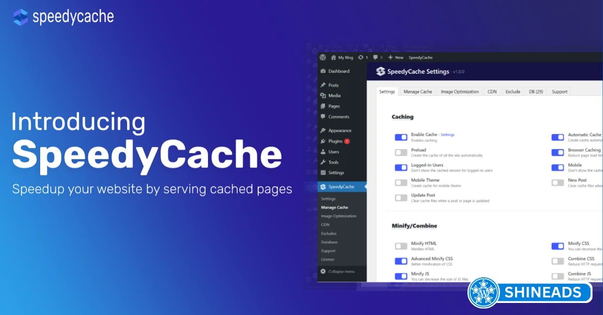 SpeedyCache Plugin – Cache, Optimization, Performance Free Download v1.3.9