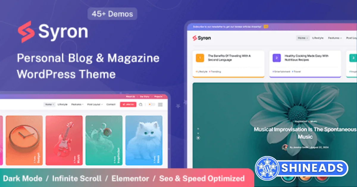 Syron | Personal Blog & Magazine WordPress Theme  Free Download v1.9