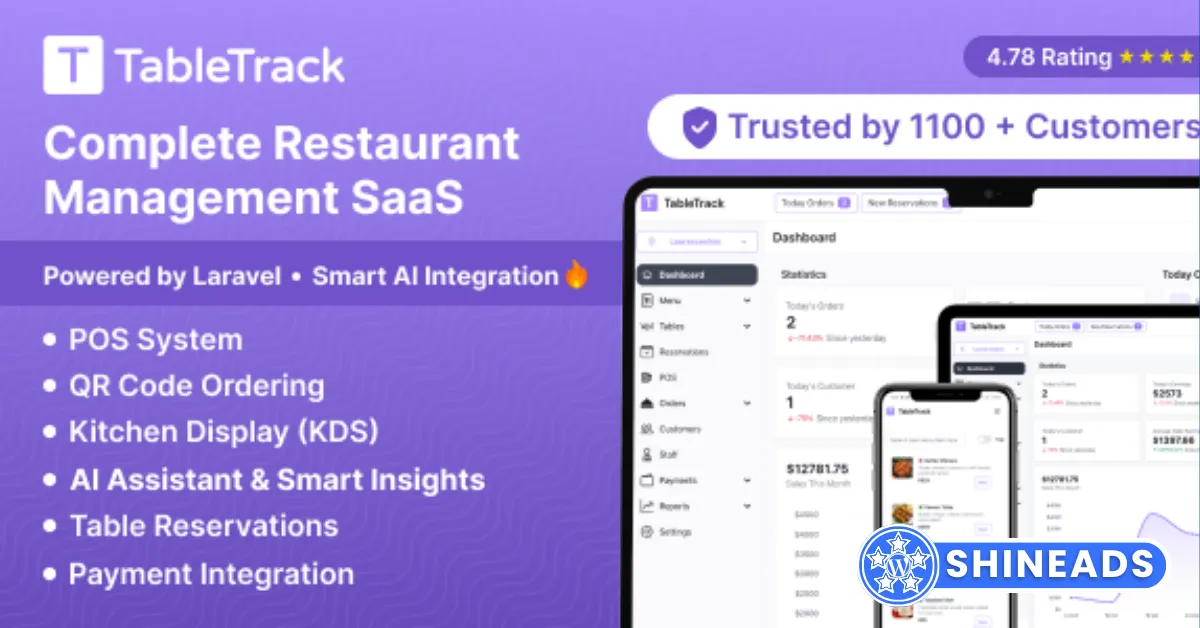 TableTrack – Complete Restaurant Management System SaaS Free Download v1.3.0.2
