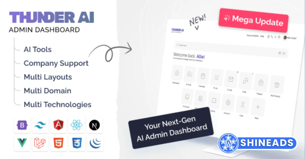 Thunder AI – AI Kit Admin Dashboard Template  Free Download v1.8.3