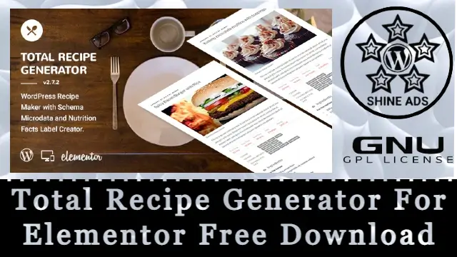 Total Recipe Generator For Elementor Free Download v3.3.0