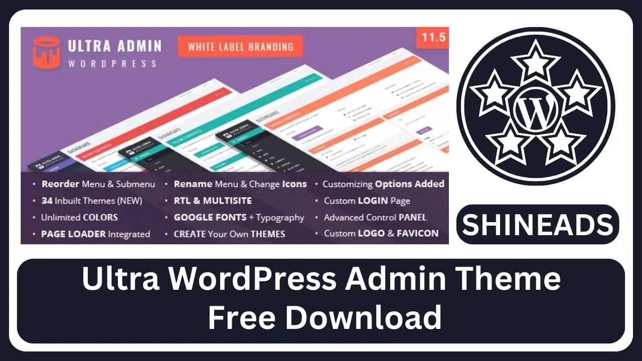 Ultra WordPress Admin Theme Free Download v11.7