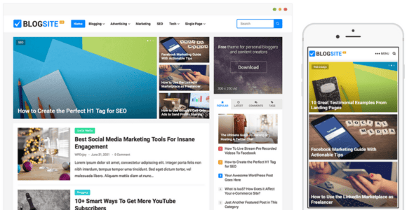 BlogSite Pro WordPress Theme Free Download v1.1.1