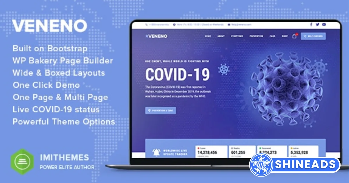 Veneno Theme – Coronavirus Information WordPress Theme Free Download v2.9