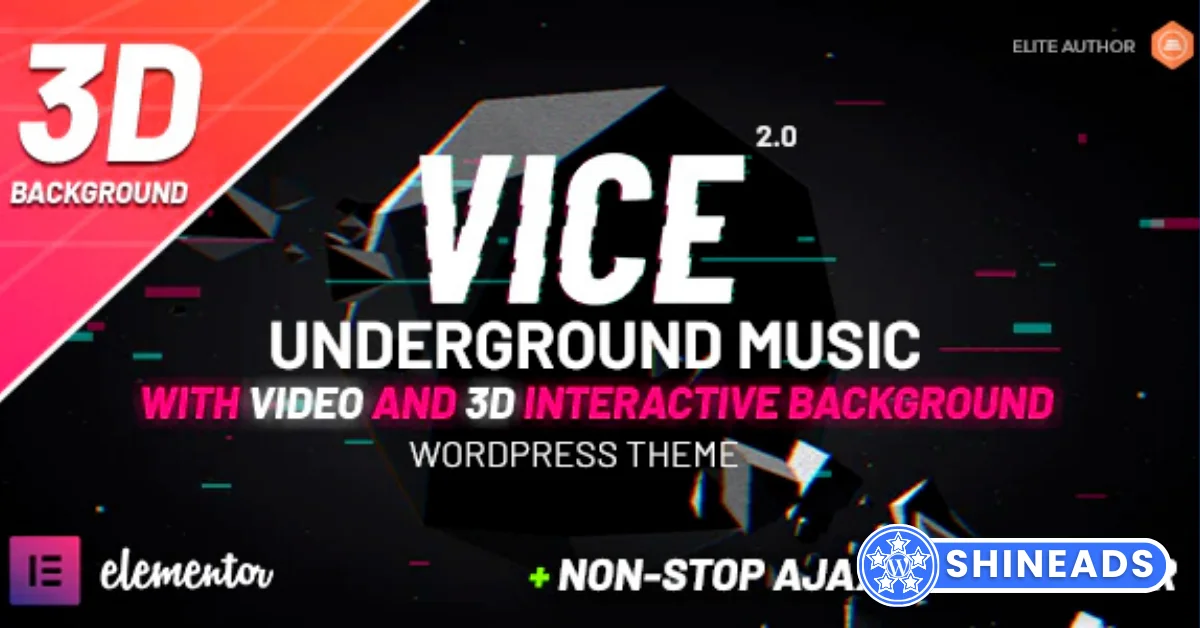 Vice – Underground Music Elementor WordPress Theme  Free Download v3.4