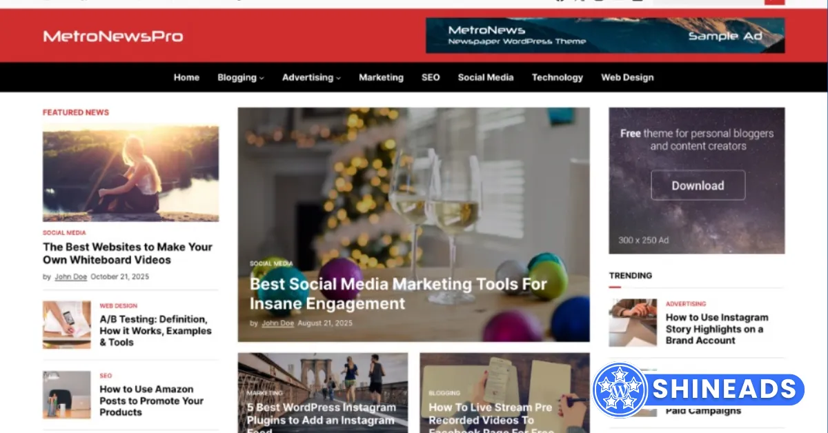 WPEnjoy Themes MetroNewsPro Free Download v1.0.0