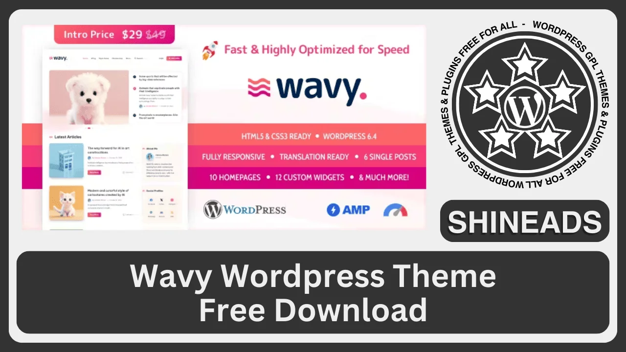 Wavy WordPress Theme Free Download v1.8.6