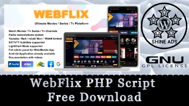 WebFlix PHP Script Free Download v1.5