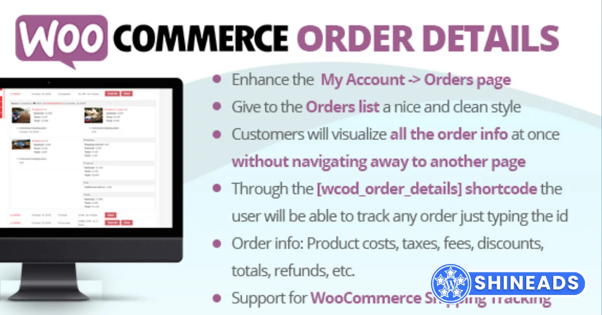 WooCommerce Order Details Free Download v3.2