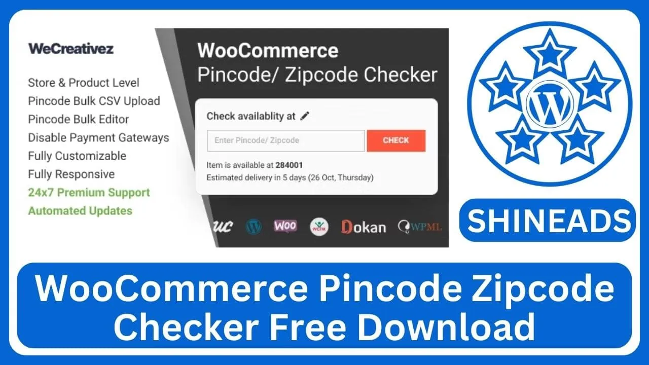 WooCommerce Pincode Zipcode Checker Free Download v3.2.0