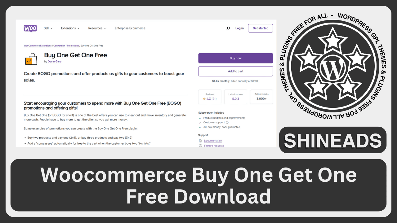 Woocommerce Buy One Get One Free Download v6.0.3