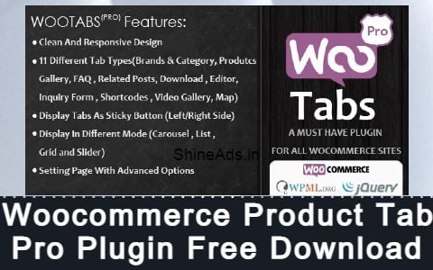 Woocommerce Product Tab Pro Plugin Free Download v3.4