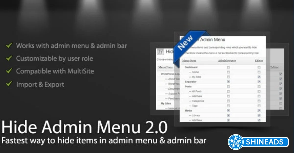 WordPress Hide Admin Menu Plugin Free Download v3.1.0