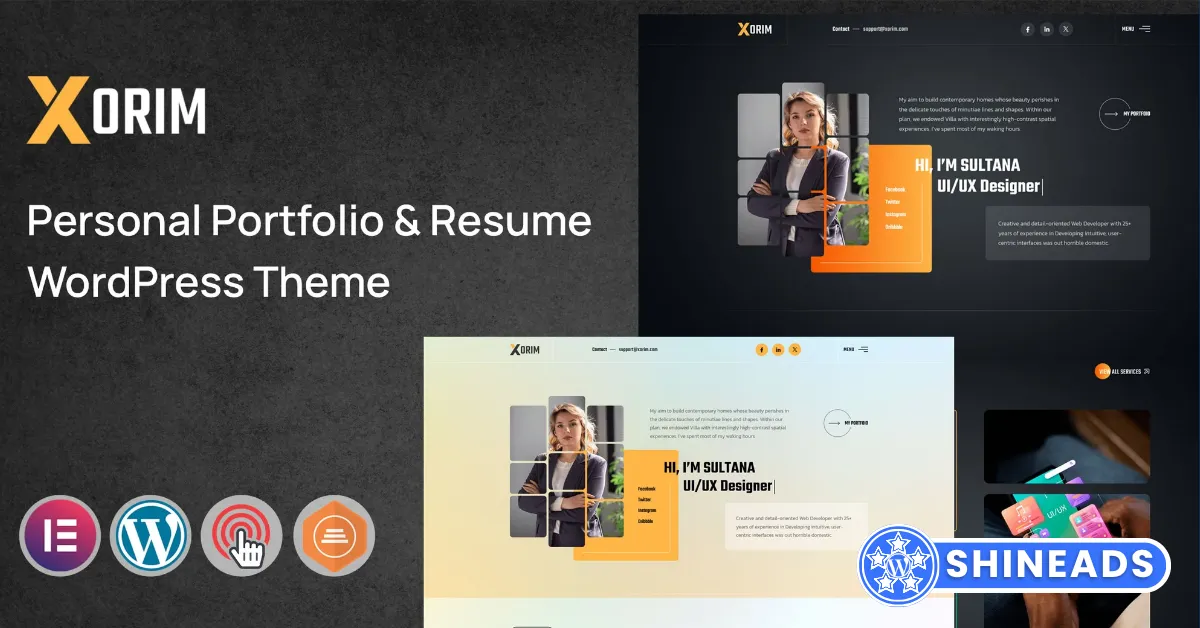 Xorim – Personal Portfolio WordPress Theme Free Download v1.0.0