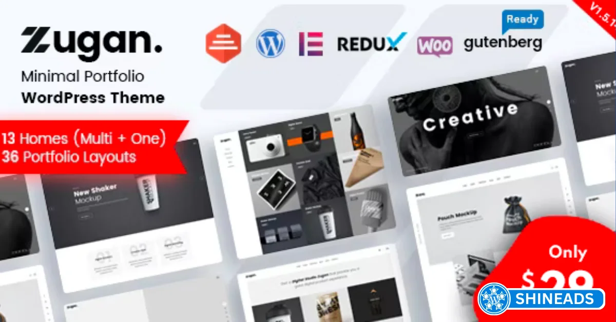 Zugan – Minimal Portfolio WordPress Theme  Free Download v1.6.6