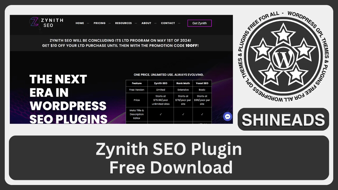 Zynith SEO Plugin  Free Download 8.0.9
