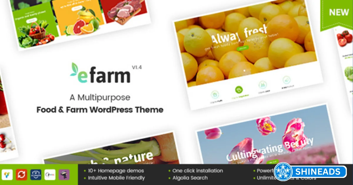eFarm Theme – A Multipurpose Food & Farm WordPress Theme Free Download v2.1.4