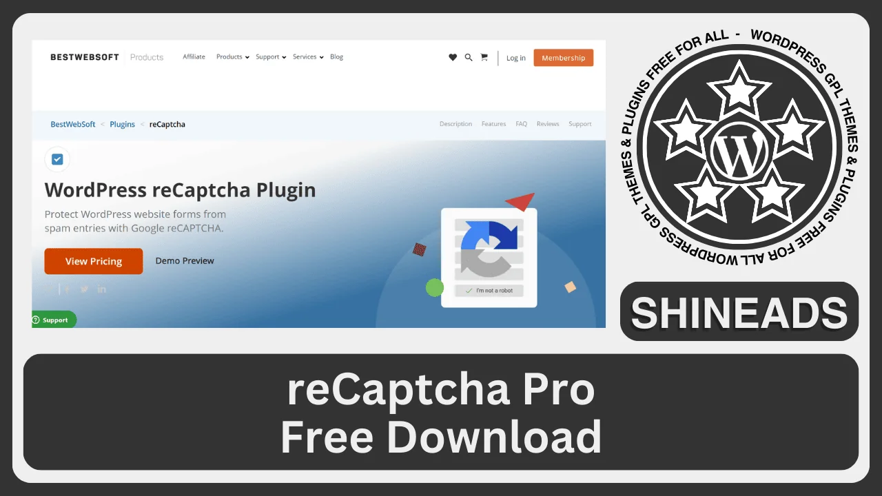 reCaptcha Pro by BestWebSoft  Free Download 1.74