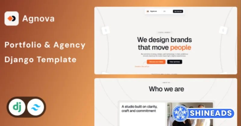 Agnova – Portfolio & Agency Django Website Template Free Download v1.0