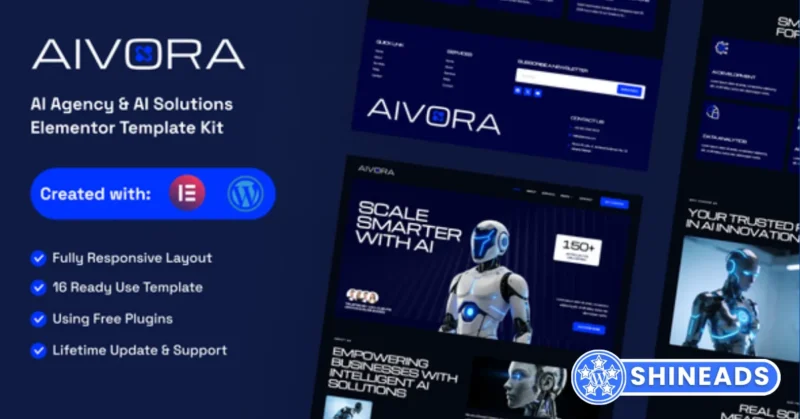 Aivora AI Agency & AI Solutions Technology Elementor Template Kit Free Download v1.0