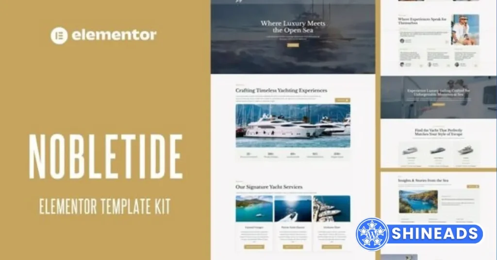 Nobletide - Yatch Boat Club Rental Elementor Template Kit