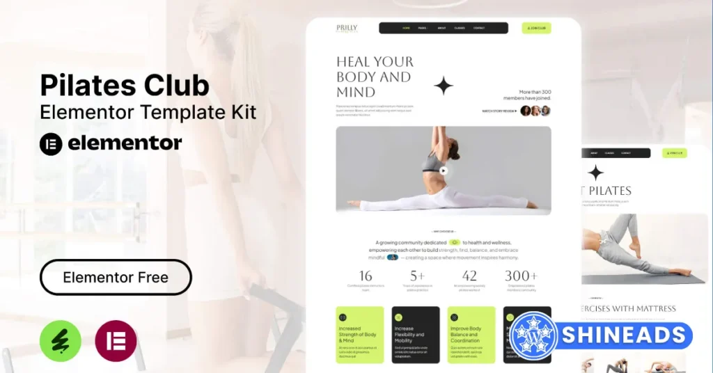 Prilly - Pilates Club Elementor Template Kit