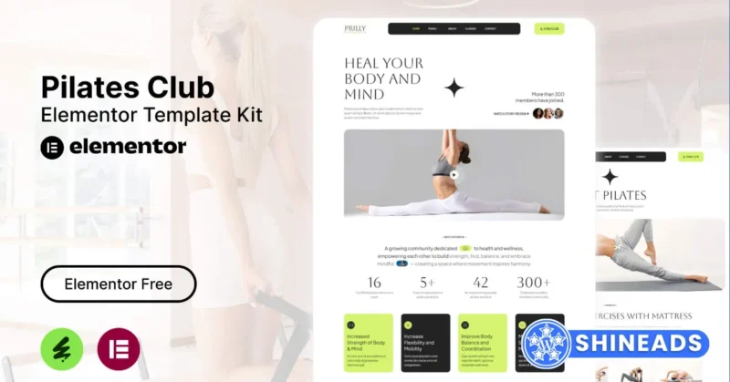 Prilly – Pilates Club Elementor Template Kit Free Download v1.0